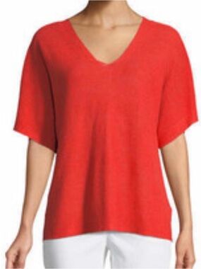 EILEEN FISHER Women’s Size Petite Small Organic Linen Knit Top